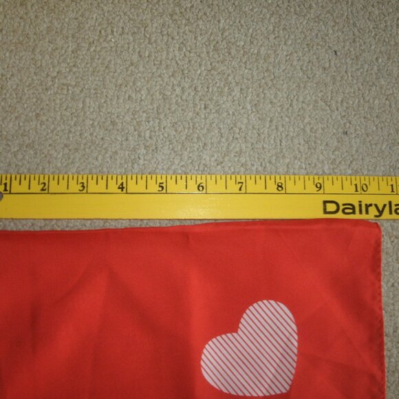Heart Patterned Red Scarf - Picture 5 of 5